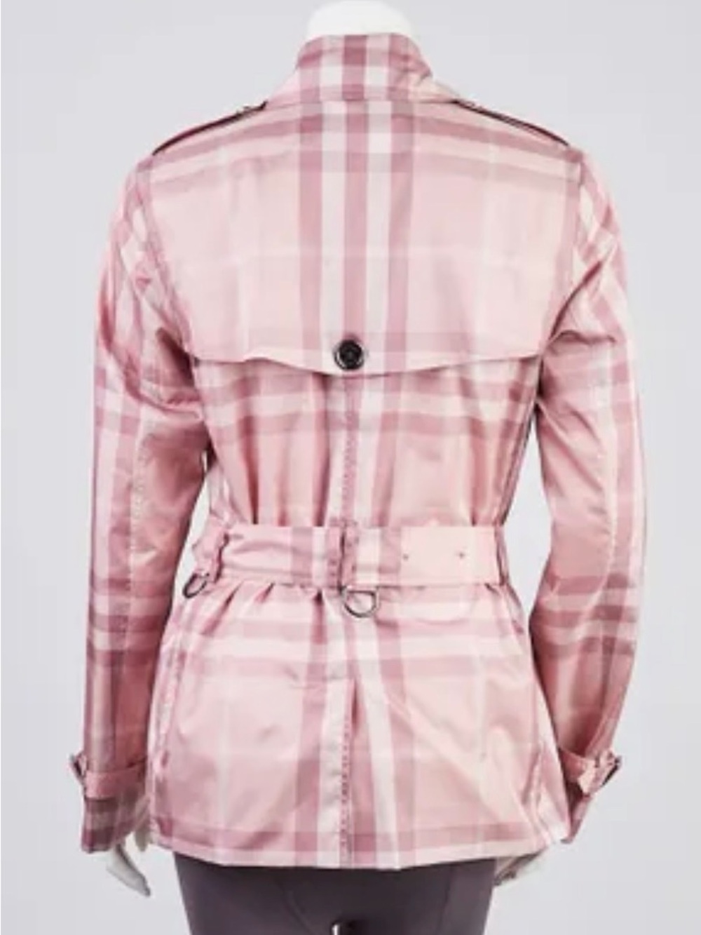 Burberry Pink Nova Check Trench Jacket - Picture 4 of 16